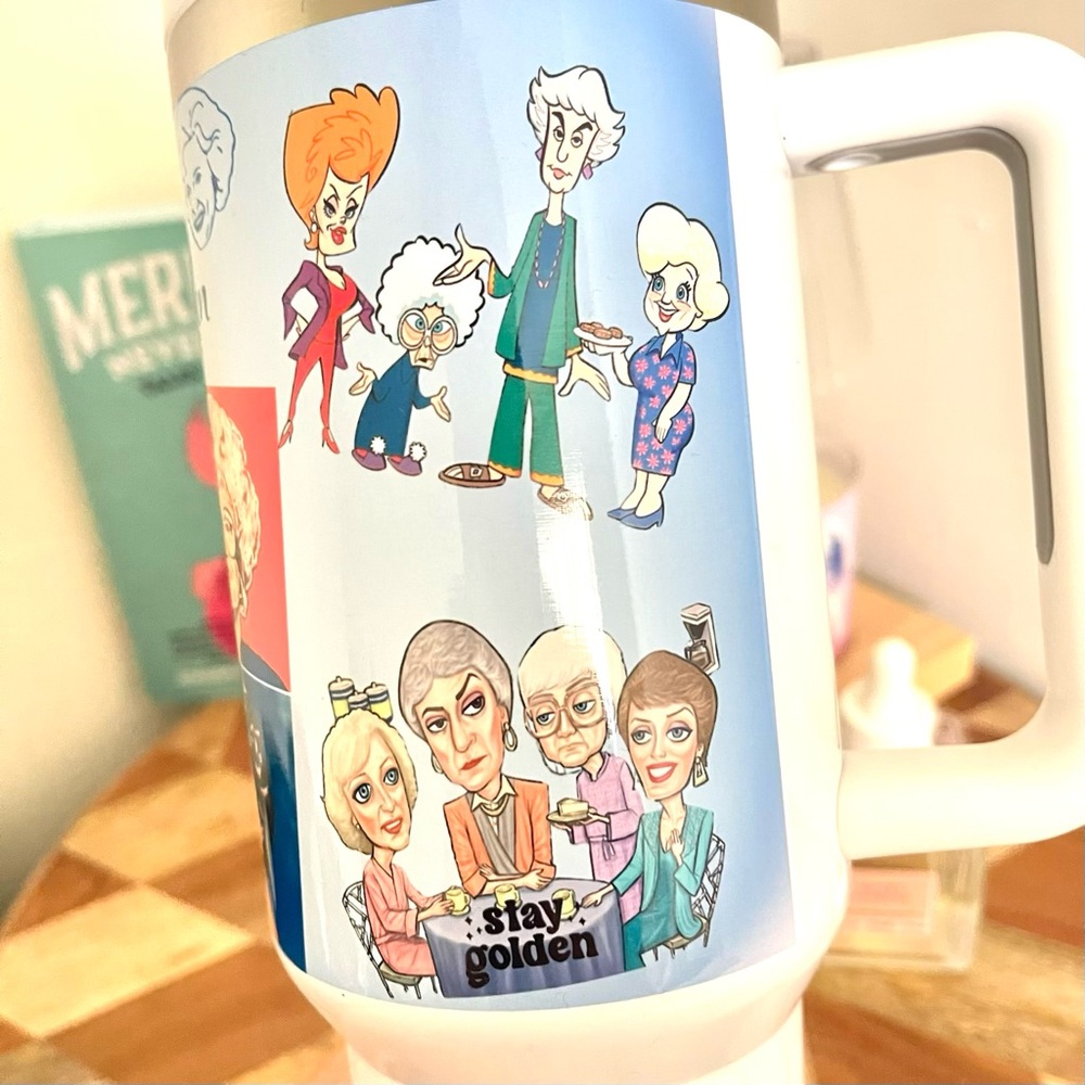 TV Show Golden Girls 40 oz Tumbler/Water bottle/Mug with handle and straw.Birthd - Picture 8 of 8